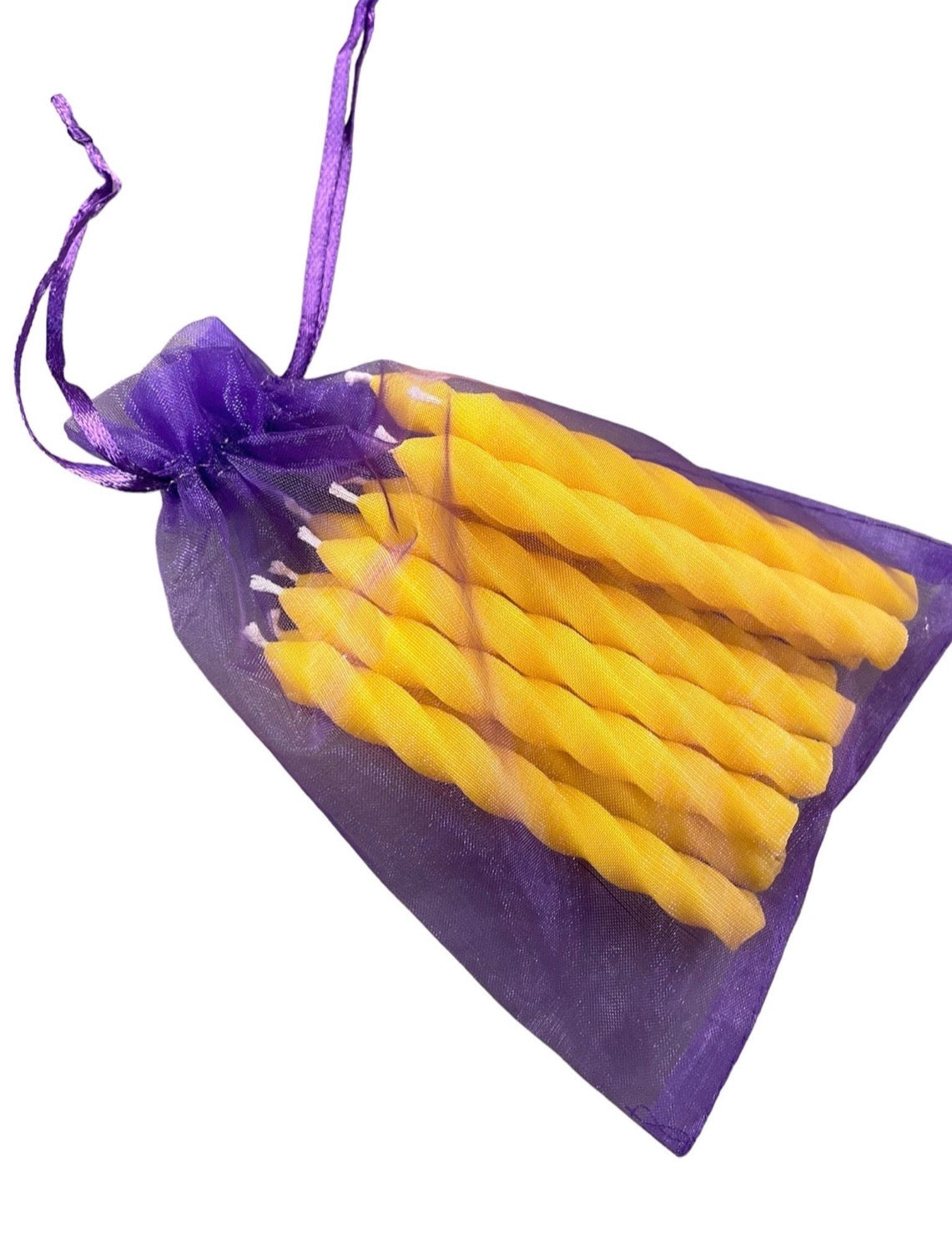 4” Pure Beeswax Mini Twisted Candles – Set of 12, Birthday Chime Candles