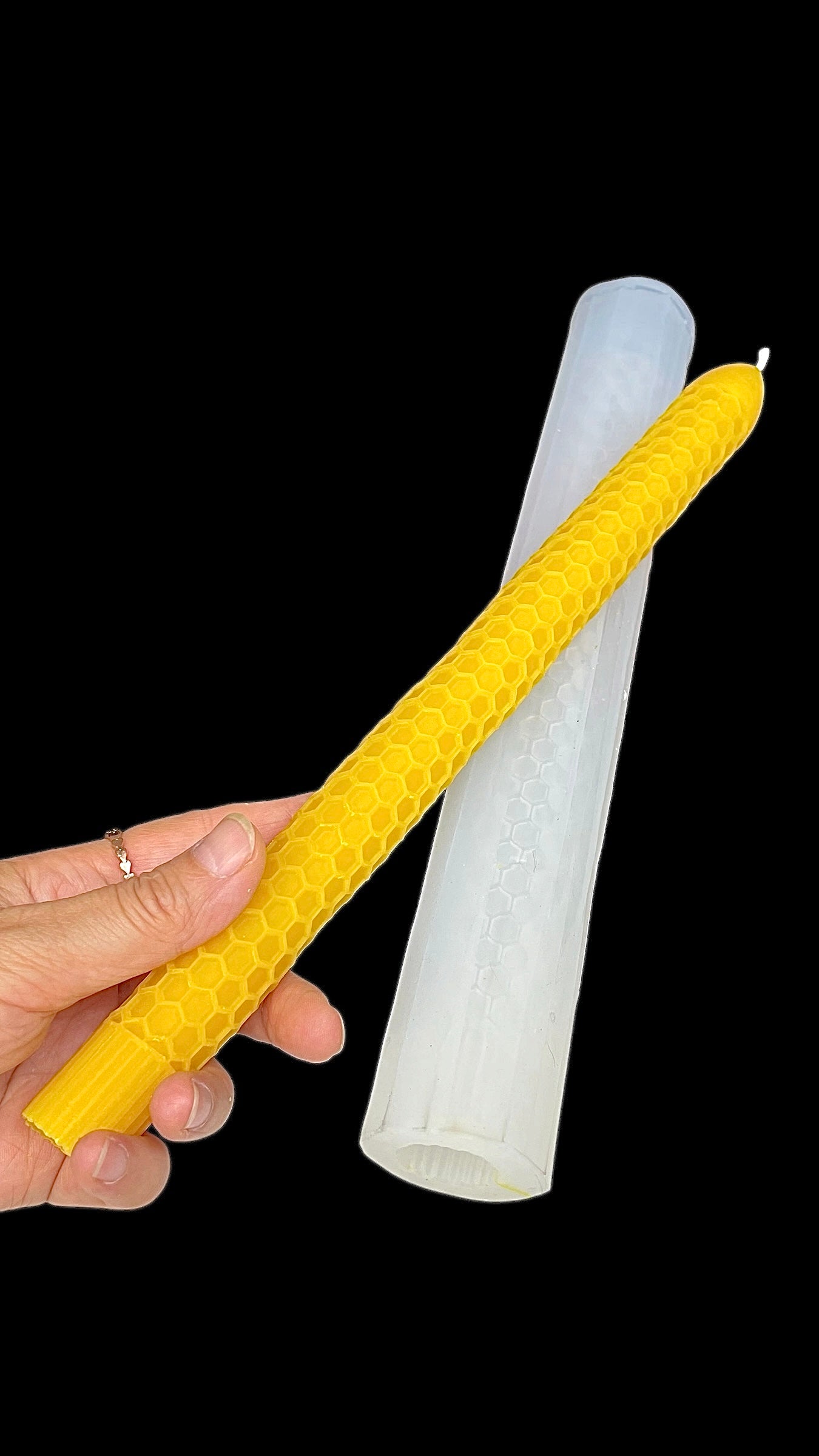 silicone honeycomb taper candle mold 11”