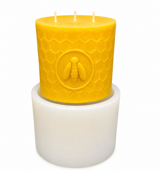 Large silicone honeycomb honeybee pillar mold - 4”x4.5”
