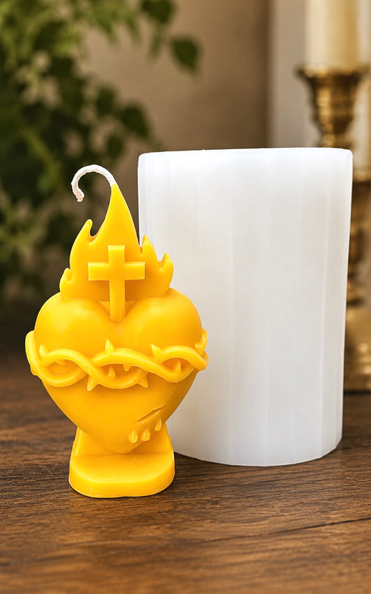 3D silicone mold of Sacred Heart of Jesus - 4.5” ( updated version)