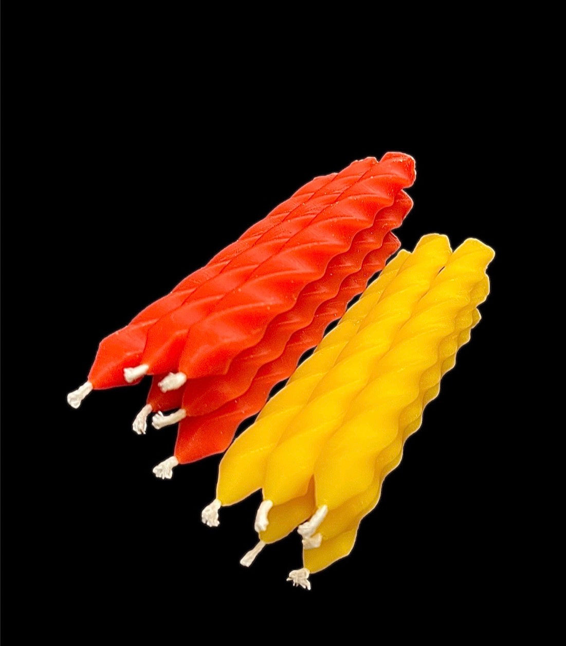 4” Pure Beeswax Mini Twisted Candles – Set of 12, Birthday Chime Candles