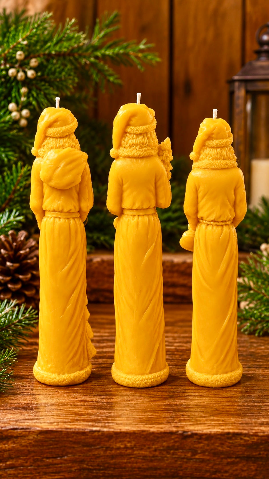 3D tall Silicone Santa Claus Mold - skinny taper style candle mold - super detailed Christmas holiday candle soap resin mold - food grade