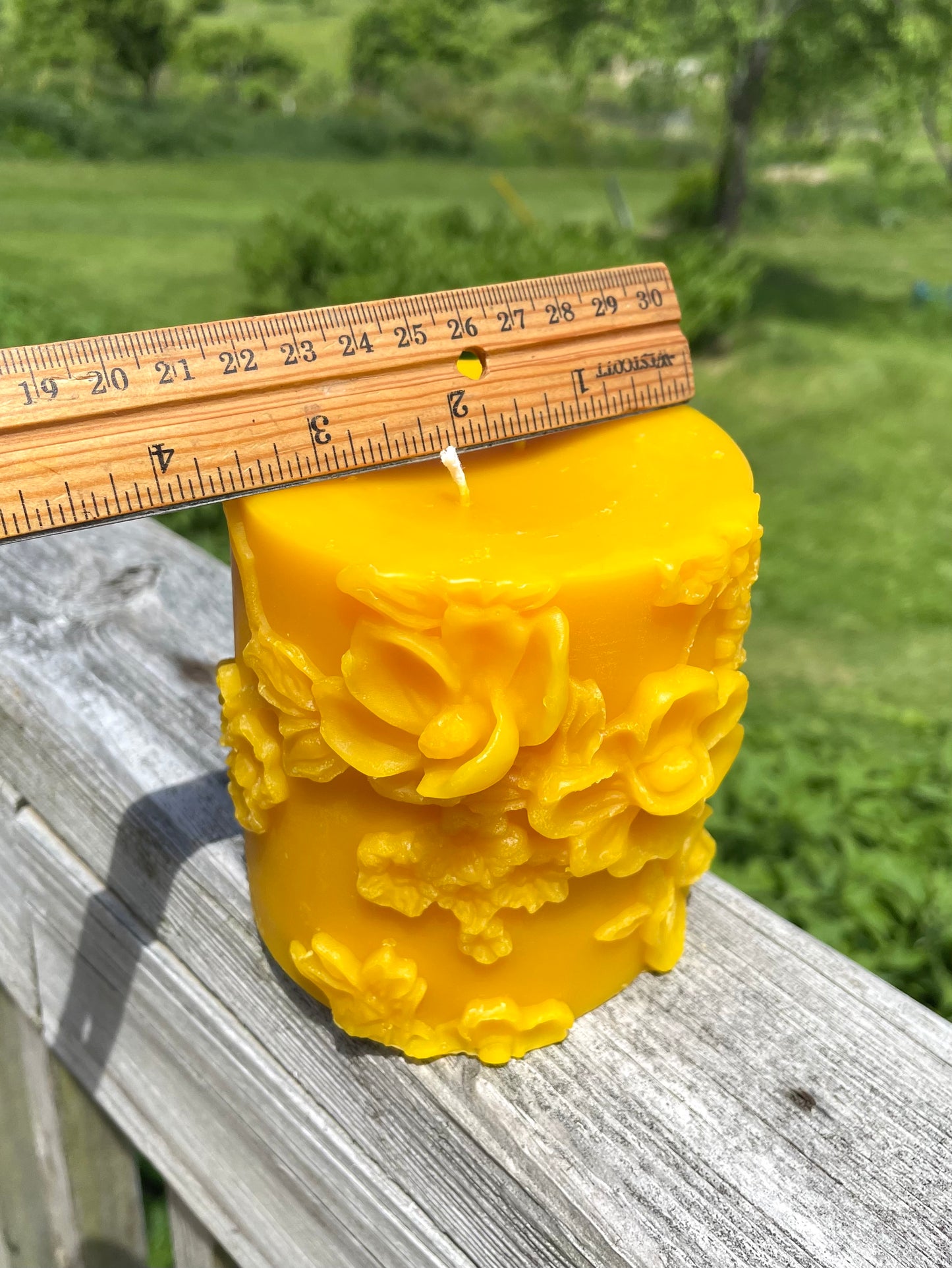 Floral pillar candle mold 3.75”