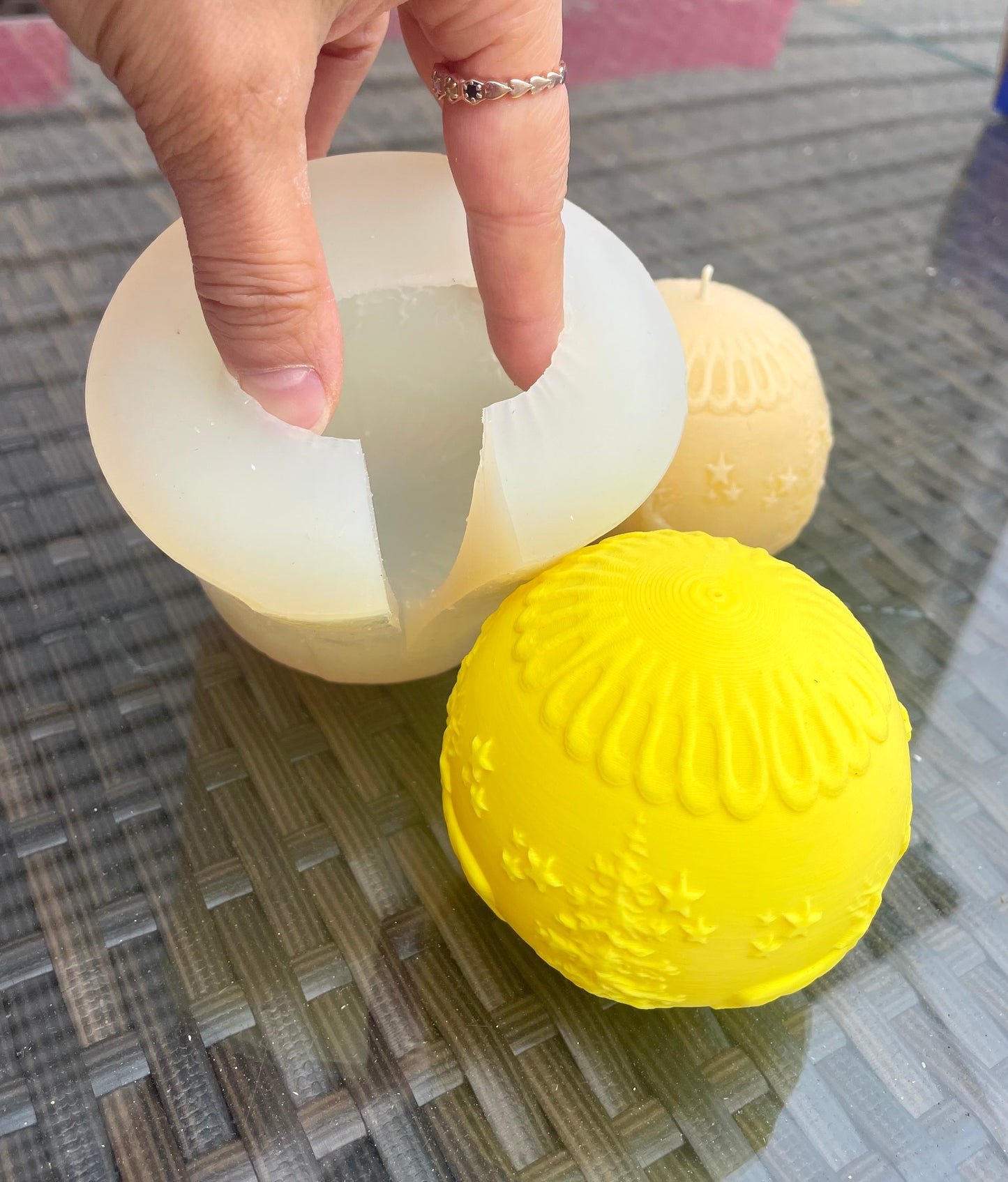 Christmas ornament ball mold 3”