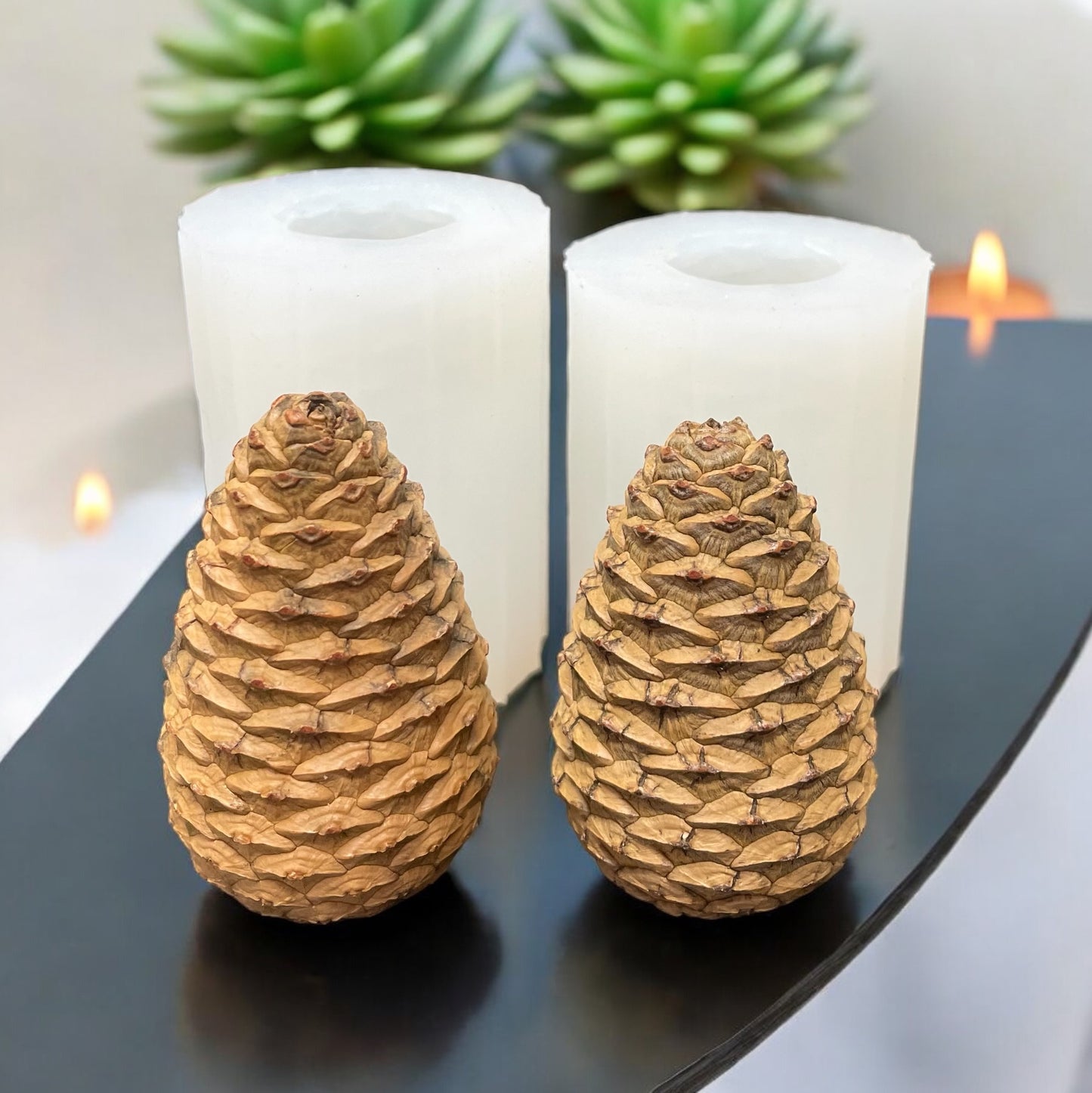 A set of two cute pine cone molds