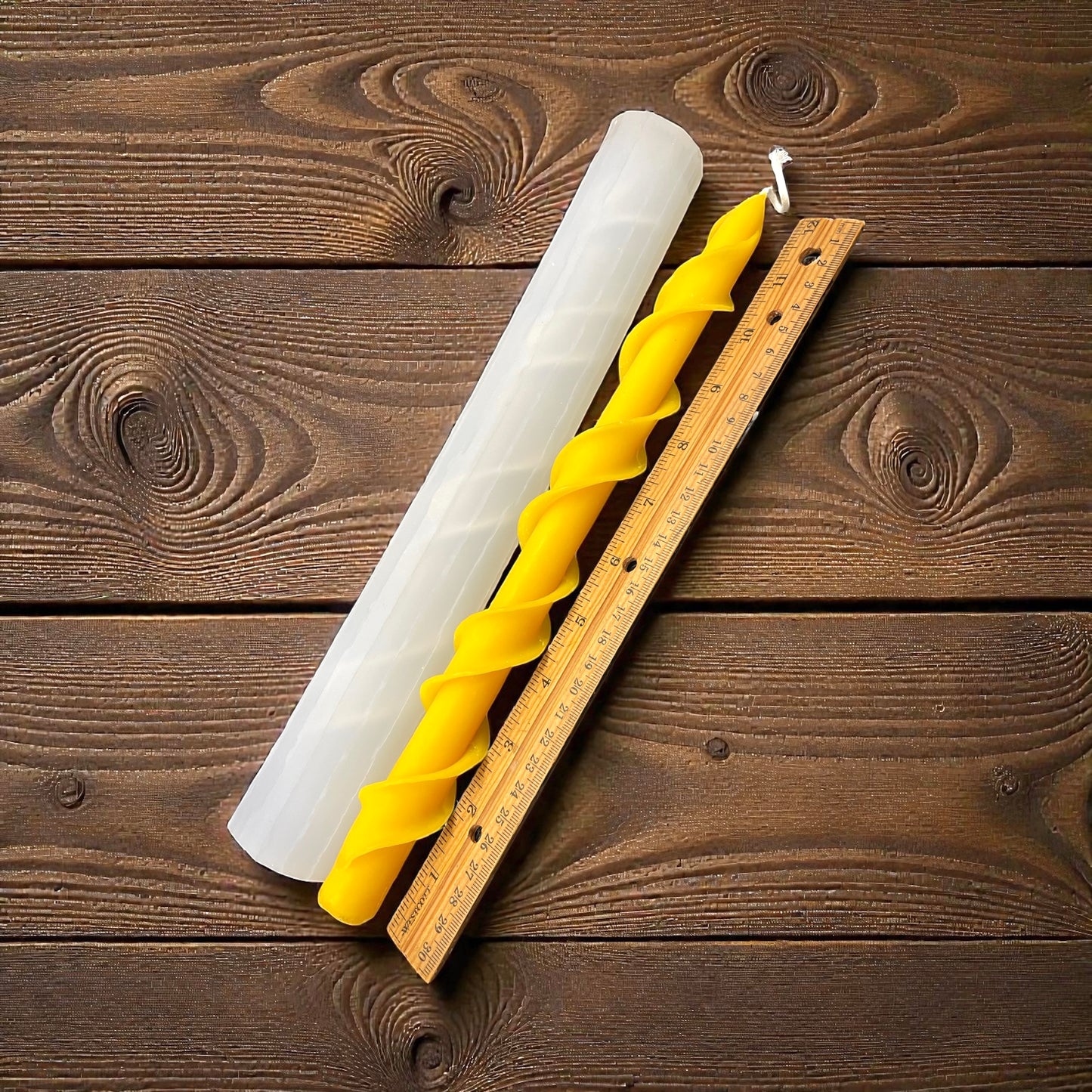 12” silicone double spiral taper candle mold