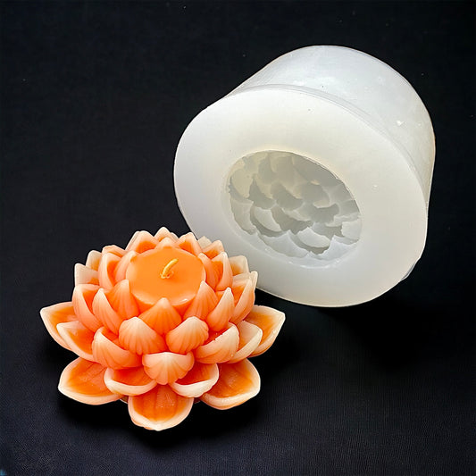 3D silicone lotus flower mold for candle soap resin