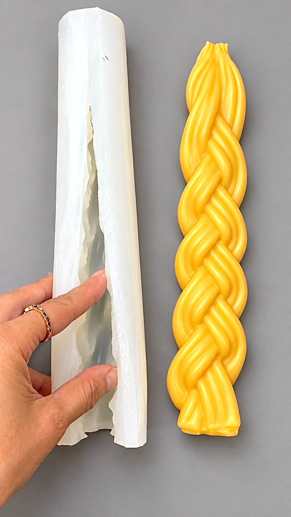 Silicone mold for braided candle / havdalah candle