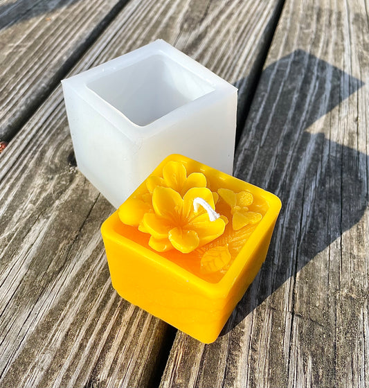 Silicone peach flower butterfly candle mold