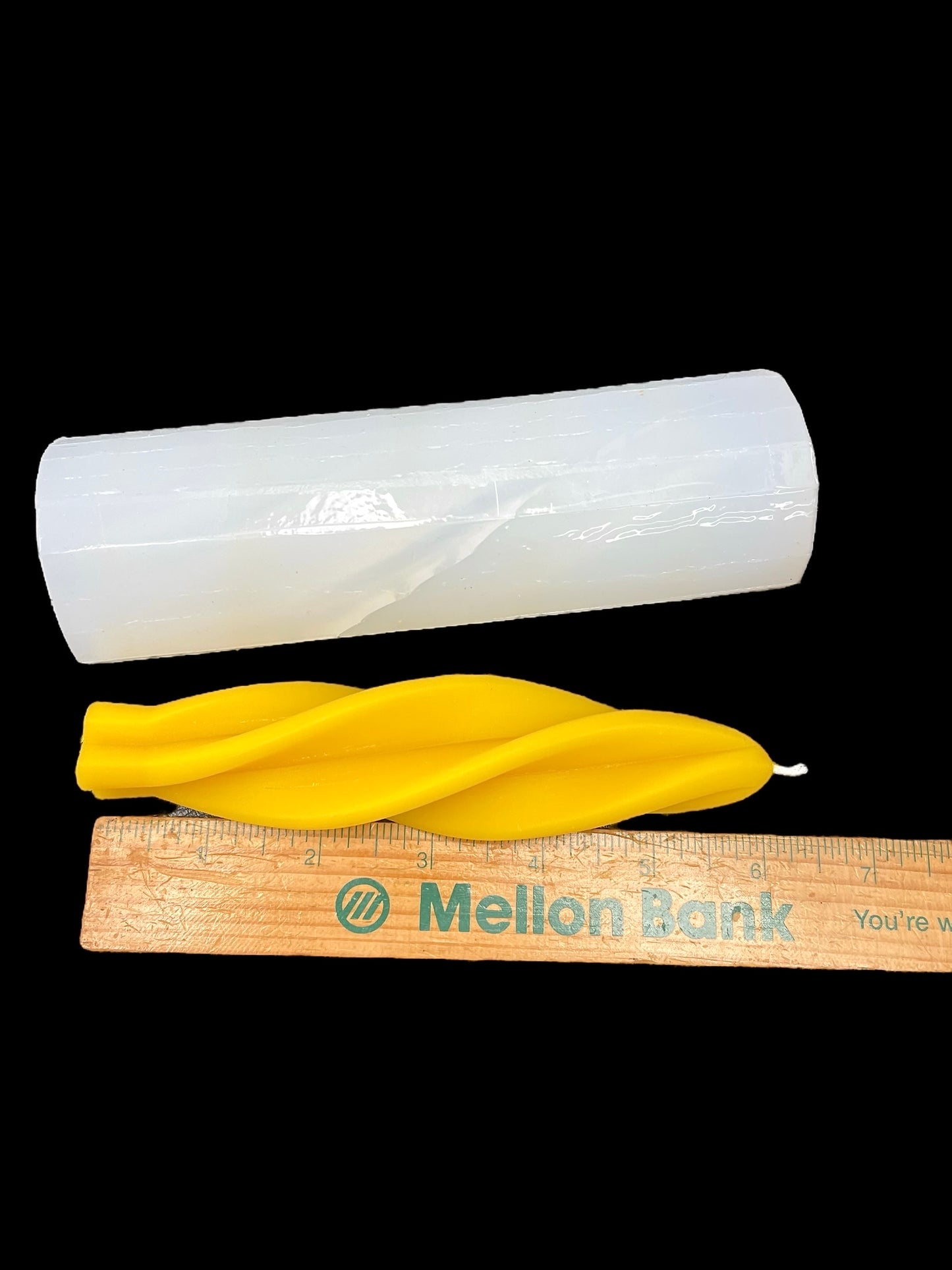 6” Twisted taper candle mold - spiral feathered twisted candle mold