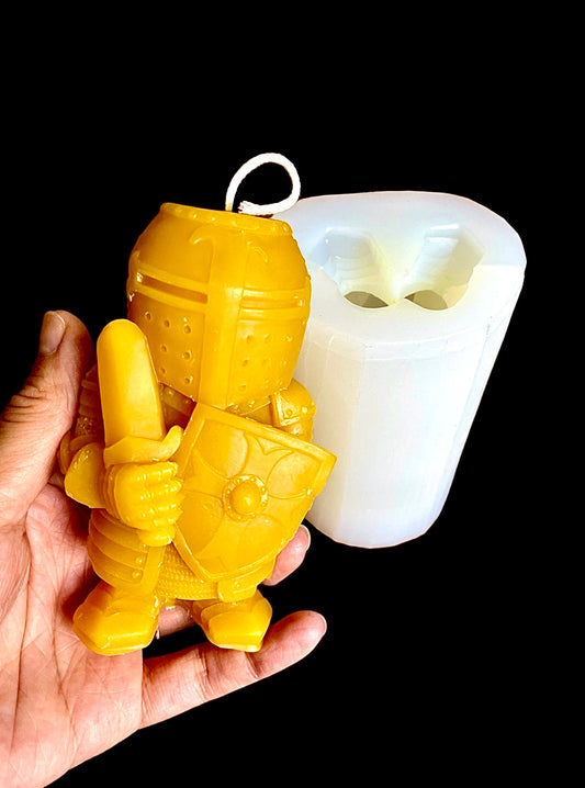 4.25” Silicone knight mold -  3D figure mold - candle soap mold - resin ornament mold