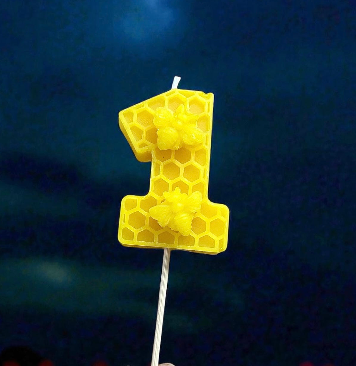 Pure beeswax number candle 2”