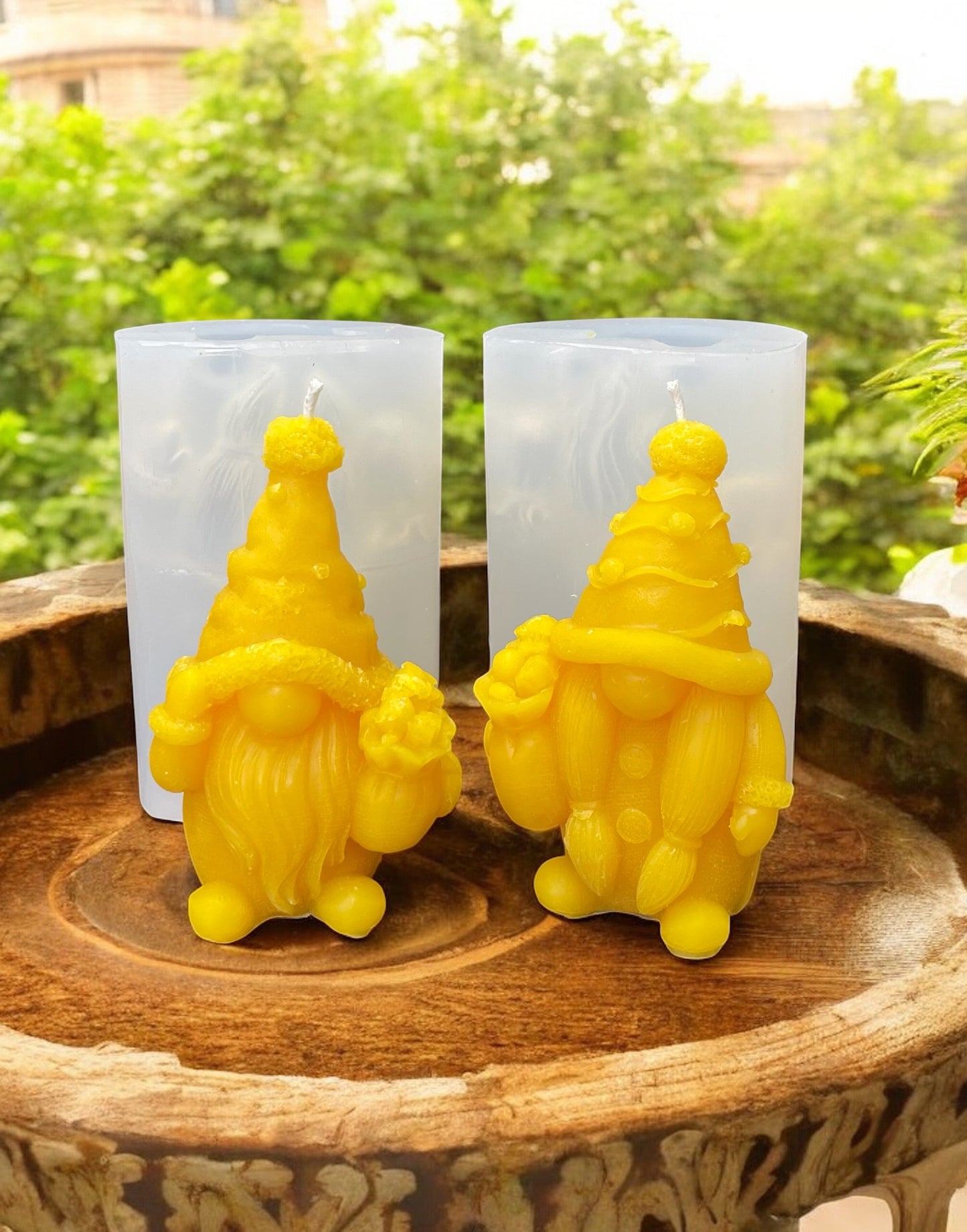 3.5” cute Christmas gnome mold for candle soap resin