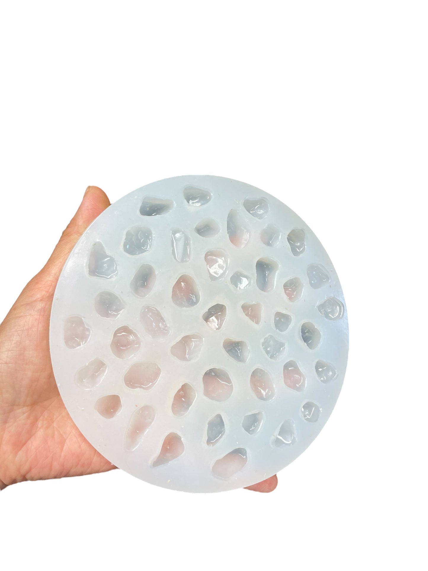 Silicone mold of pebbles Little rocks crystals