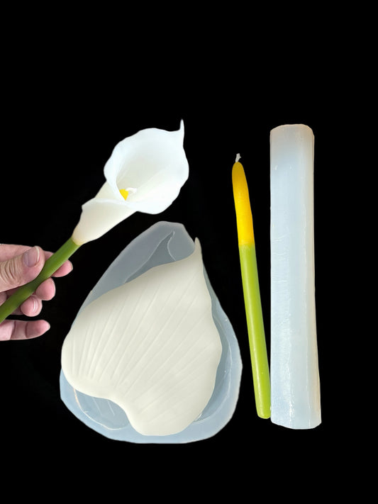 Realistic calla lily flower molds - molds of petal & stem