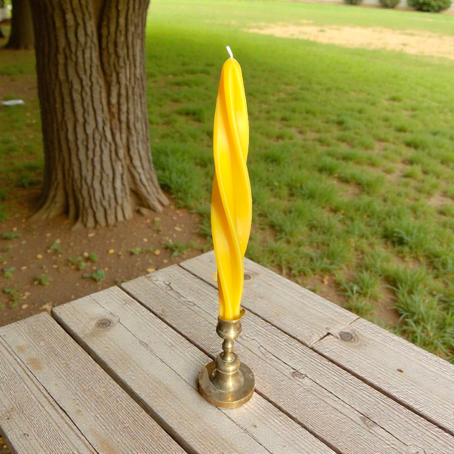 Twisted taper candle mold - spiral feathered twisted candle mold - 10 1/4”