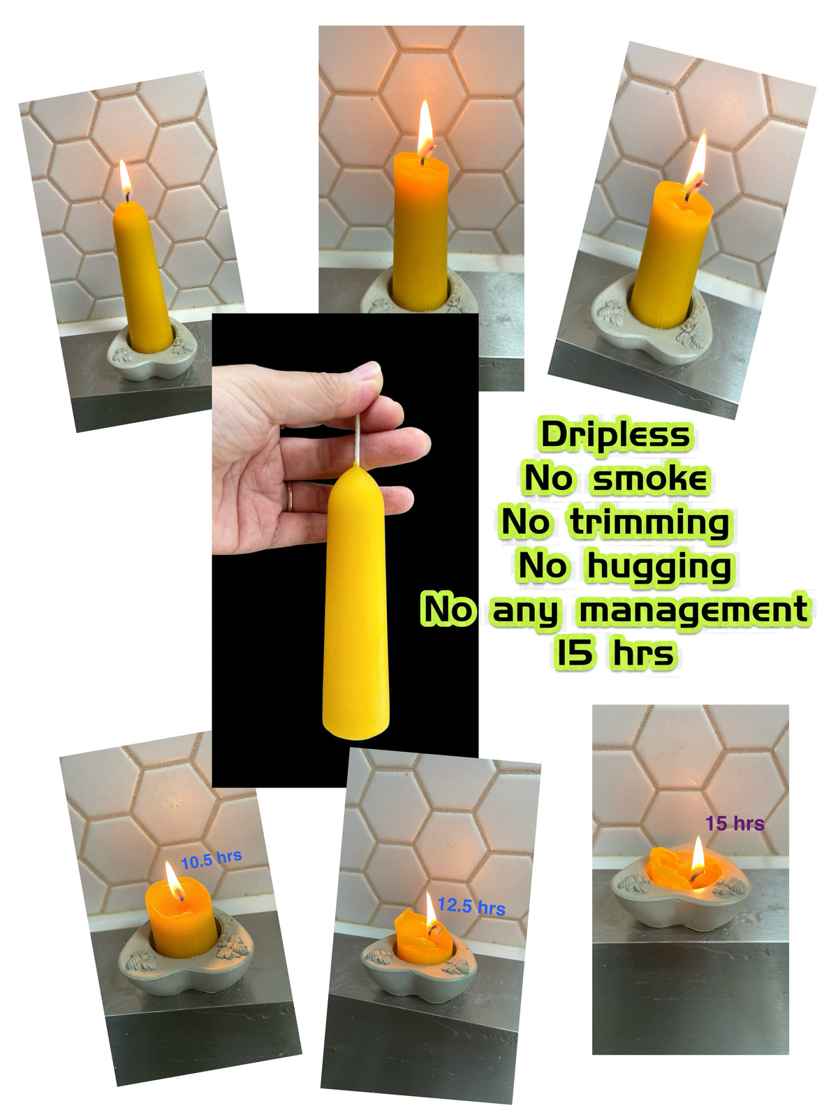 silicone stubby taper candle mold 4” 5” 8”