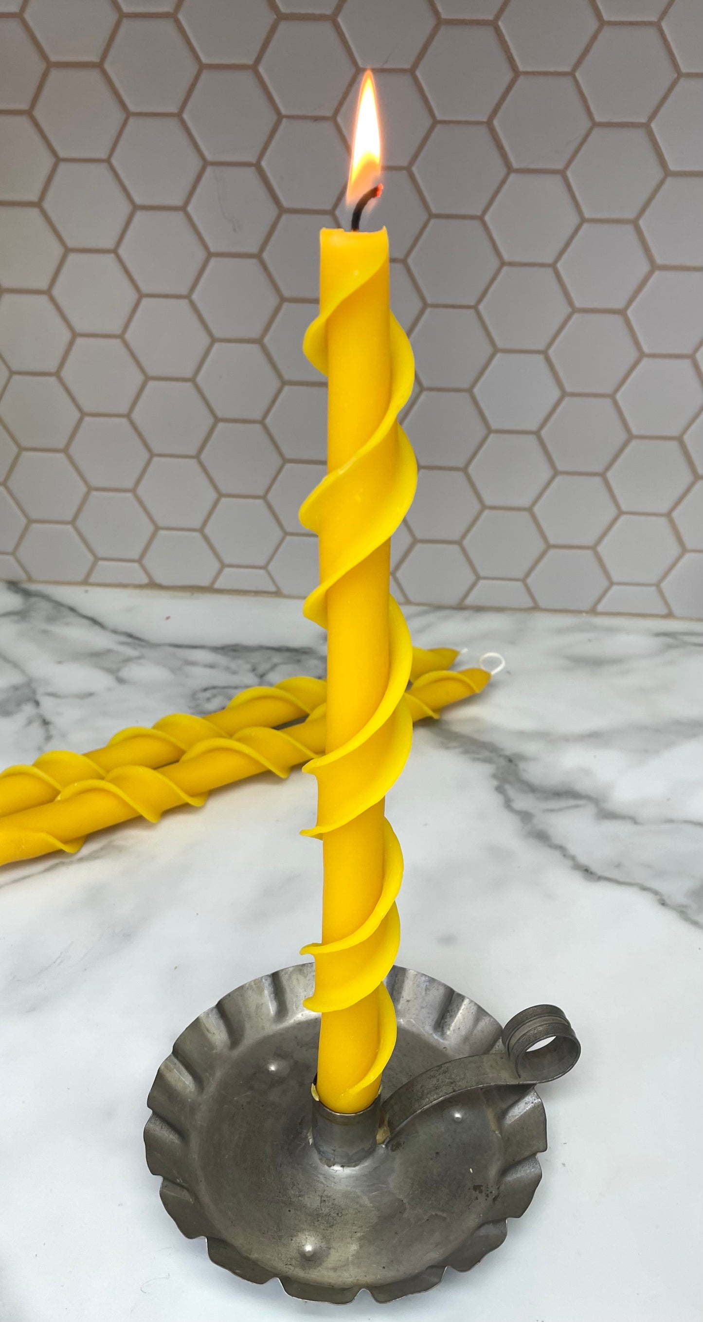 12” silicone double spiral taper candle mold