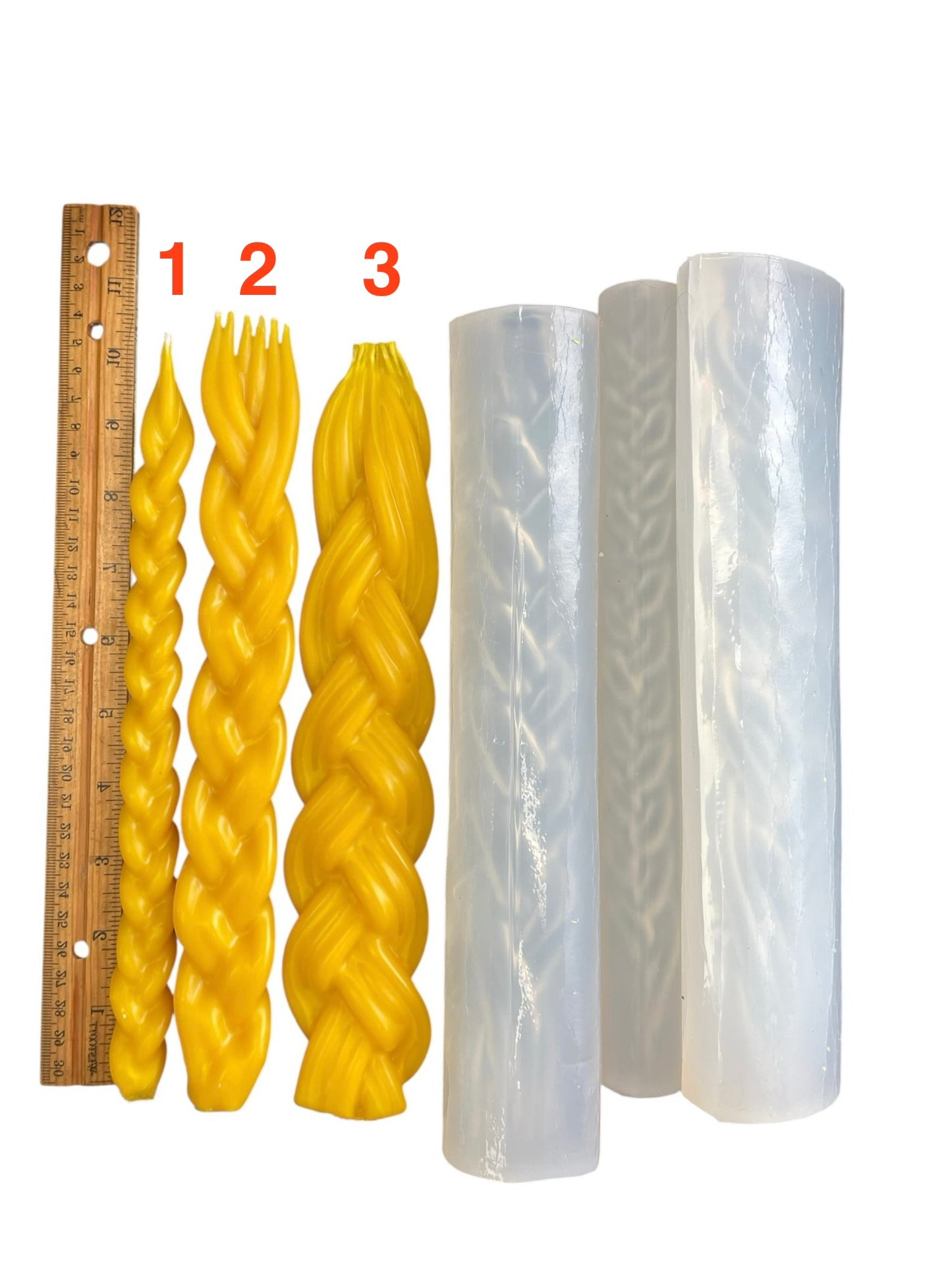 Silicone mold for braided candle / havdalah candle