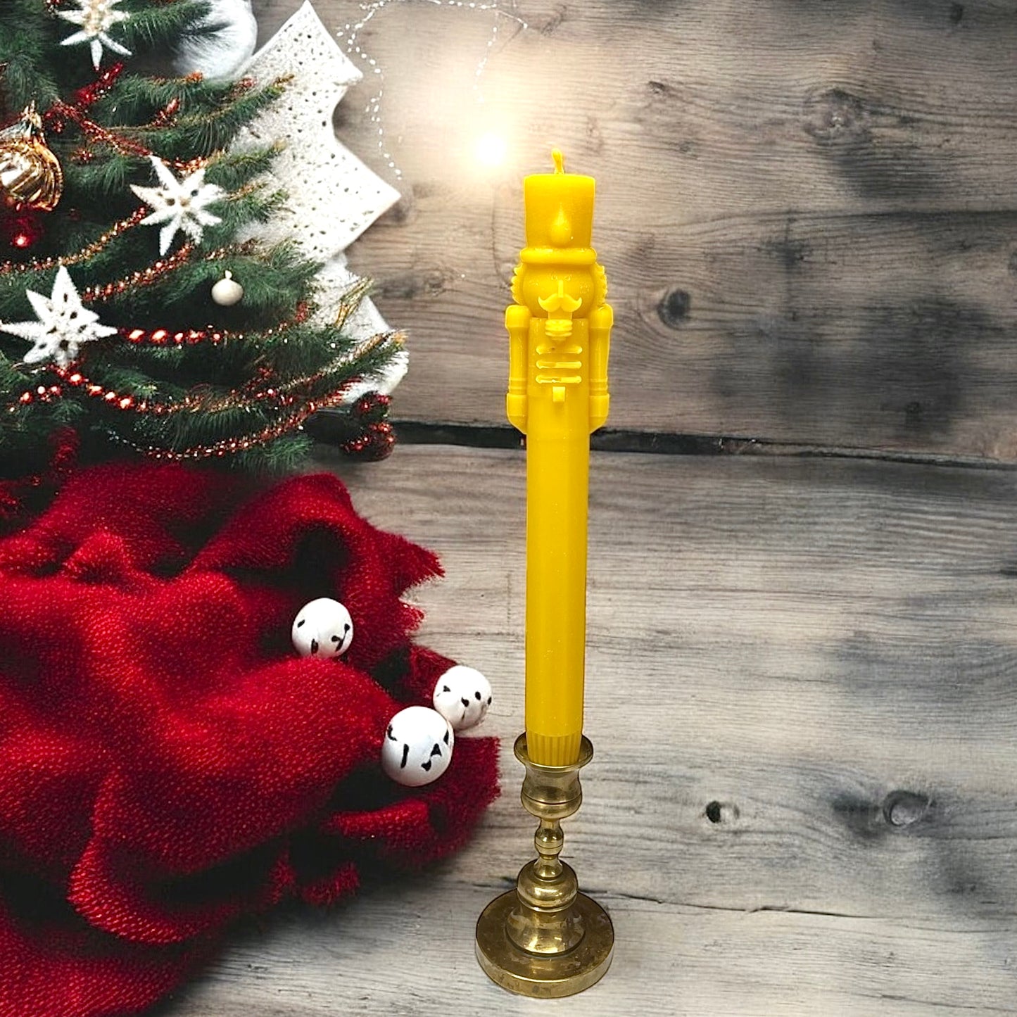 10” Silicone nutcracker taper Mold - Christmas candle mold