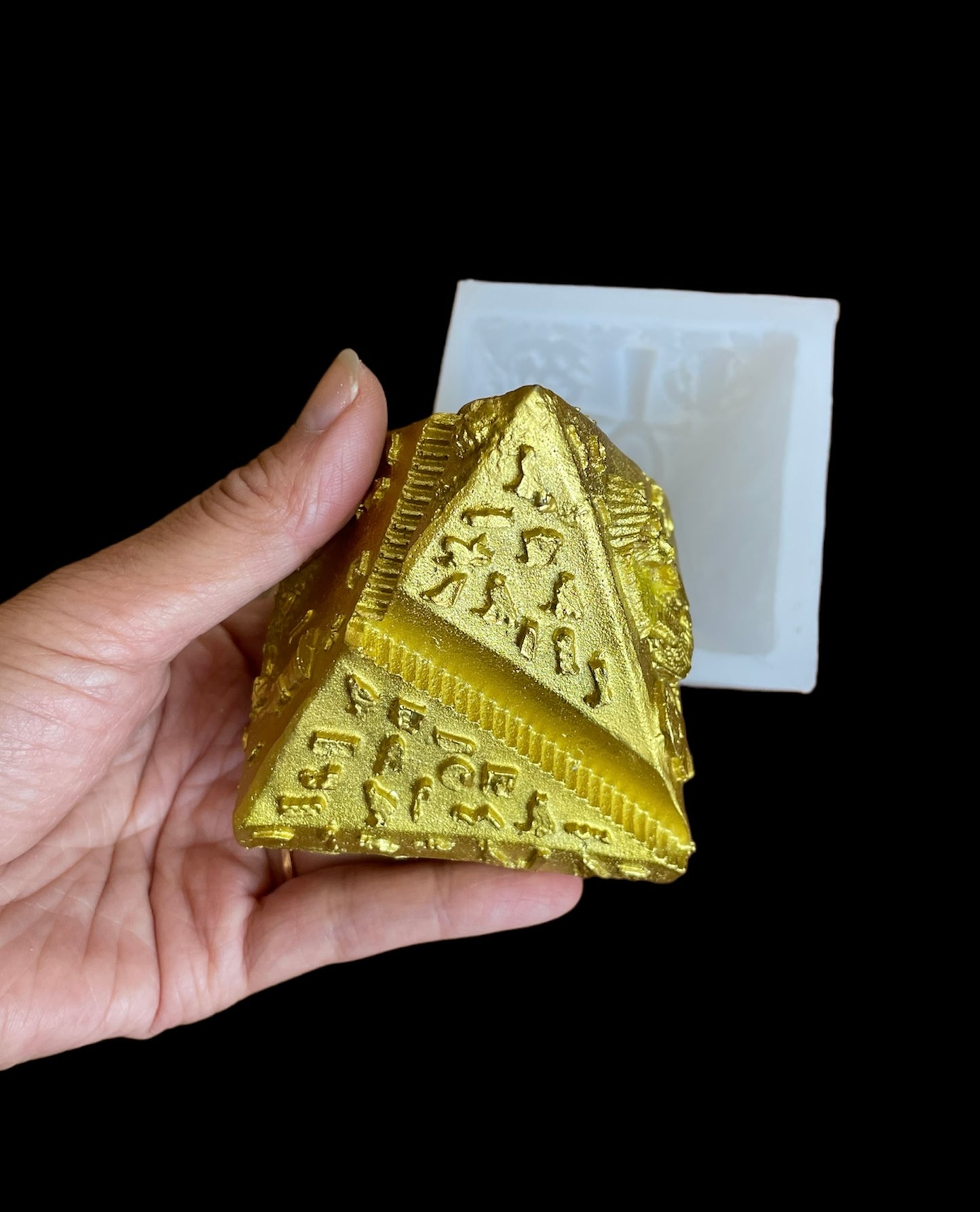 Silicone Egyptian pyramid mold - candle soap resin mold - 3”