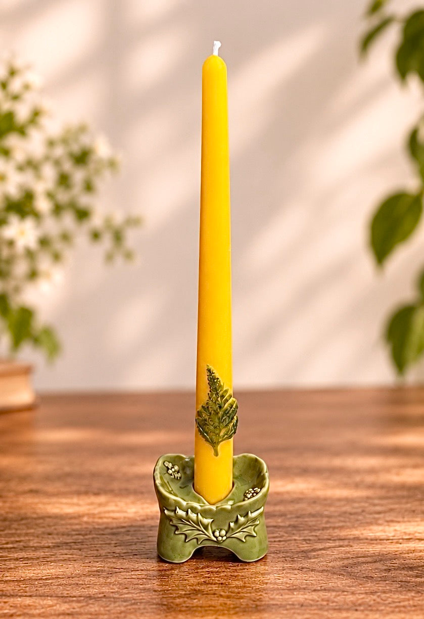 9” fern leaf taper candle mold