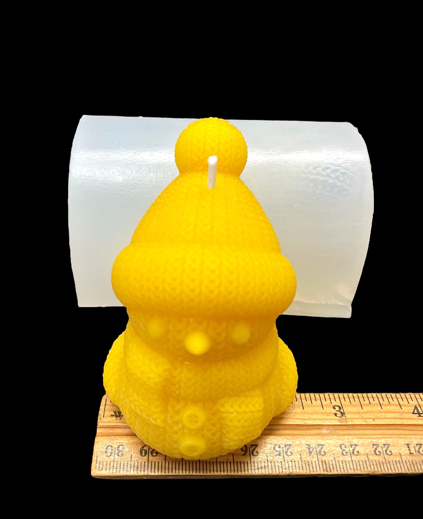 3D crochet snowman mold - holiday Christmas candle or soap mold - stocking stuffer mold