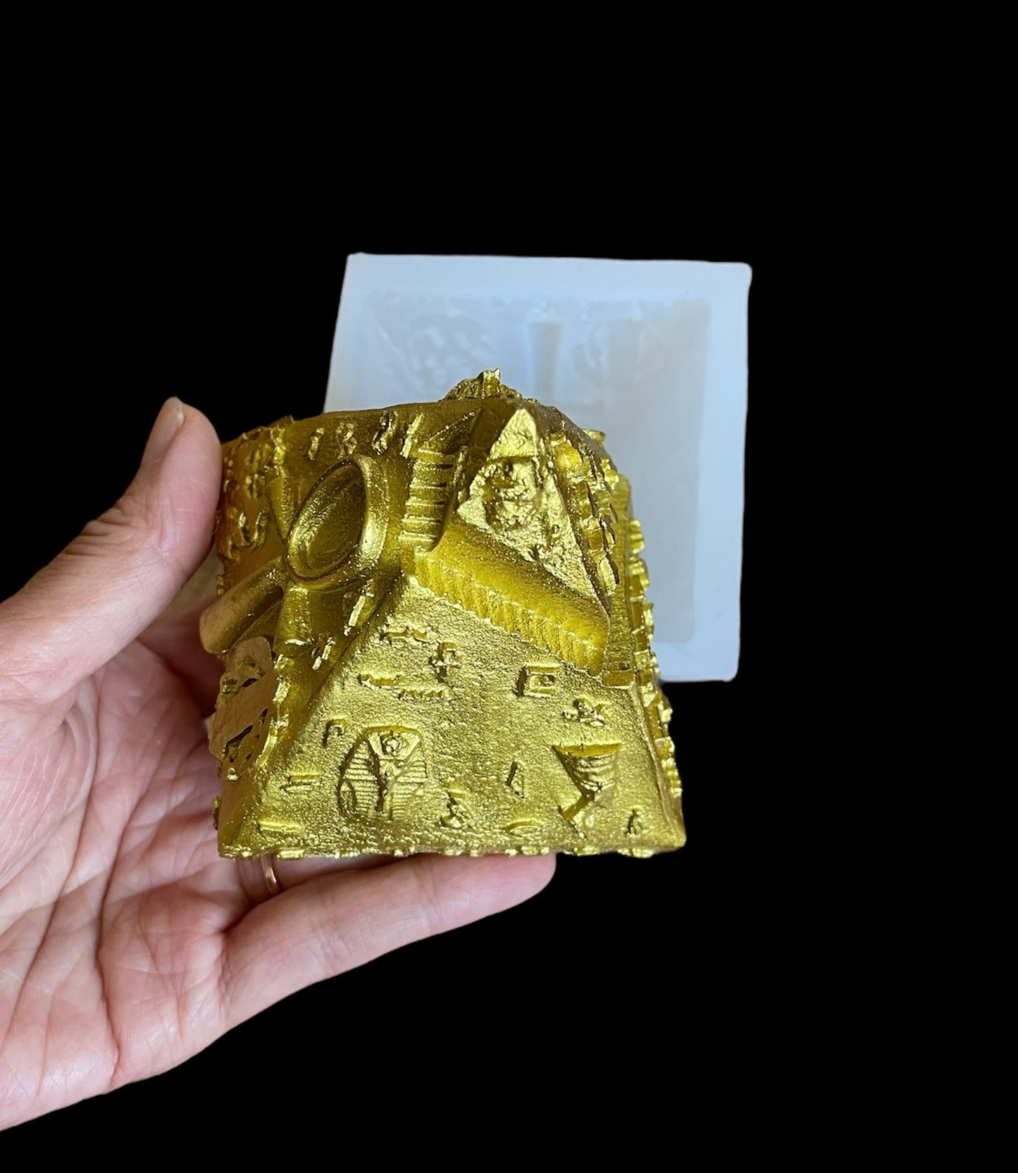 Silicone Egyptian pyramid mold - candle soap resin mold - 3”