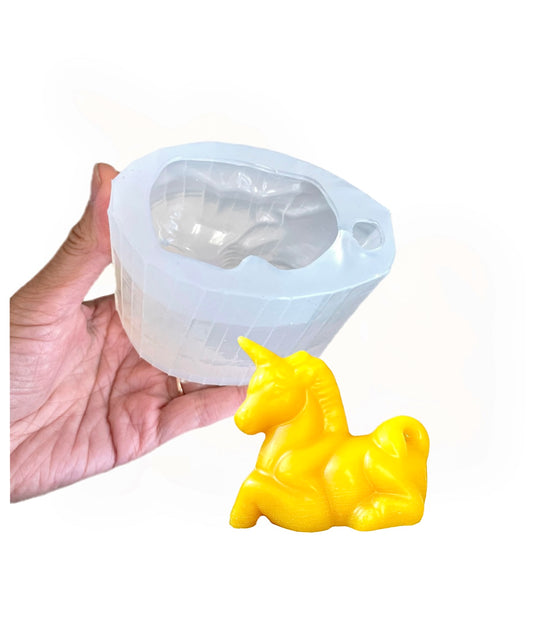 3D Silicone unicorn Mold - silicone candle soap resin mold - 2.75” - food grade - magic candle mold