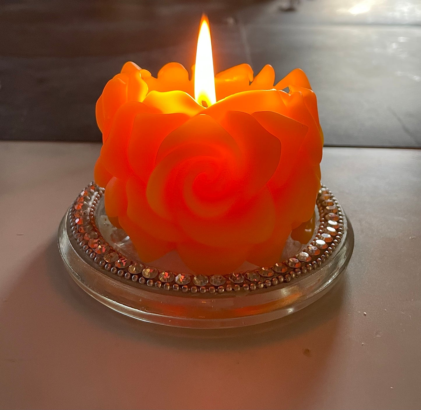 Silicone rose flower pillar candle mold 3”