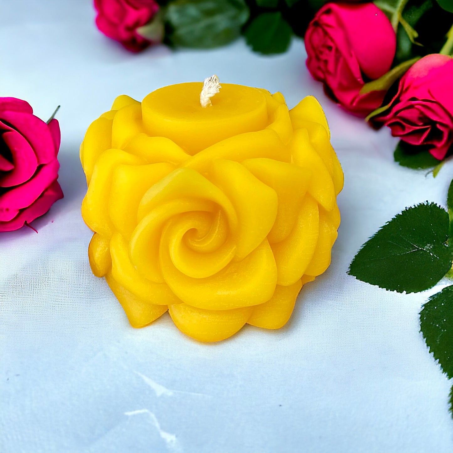 Silicone rose flower pillar candle mold 3”