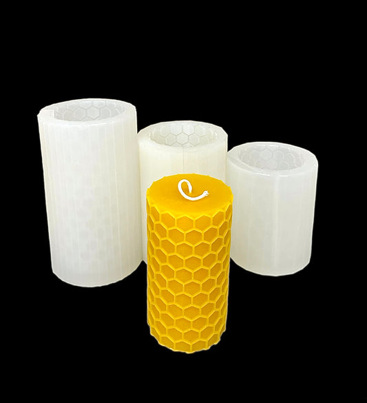 Silicone honeycomb Pillar candle Mold - 2.5” wide