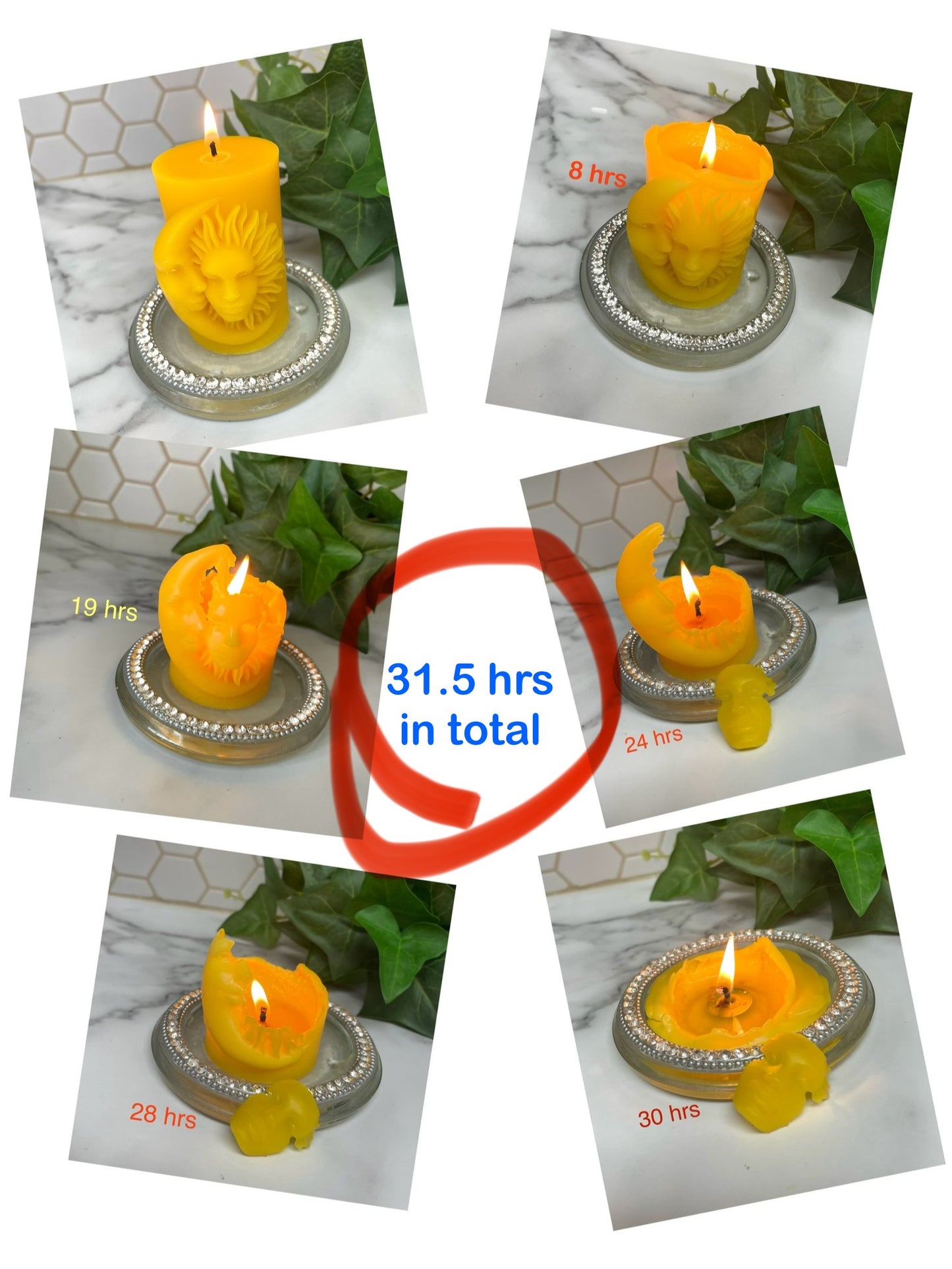 Silicone moon & sun face pillar candle mold 2” x 3 3/8”