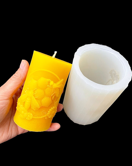 Silicone queen bee honeybee pillar candle mold