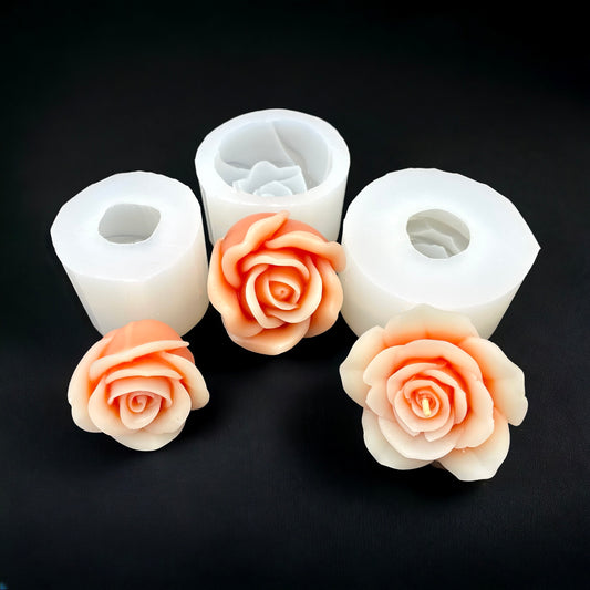 Set of 3 silicone rose flower molds - candle making - flower bouquet molds - soap making molds - resin flower molds