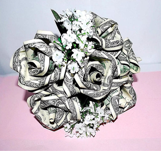 Origami money rose bouquet