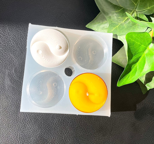 Silicone Yin Yang tealight candle mold