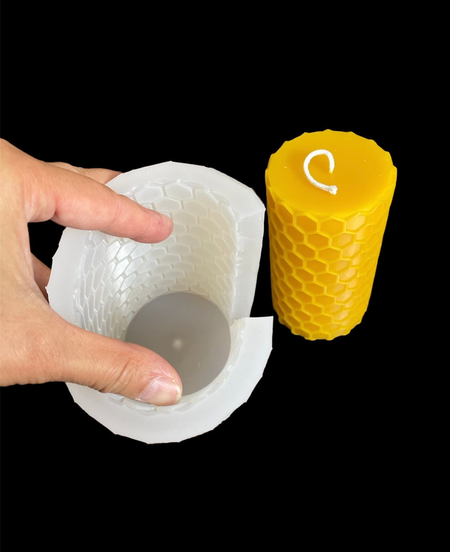 Silicone honeycomb Pillar candle Mold - 2.5” wide
