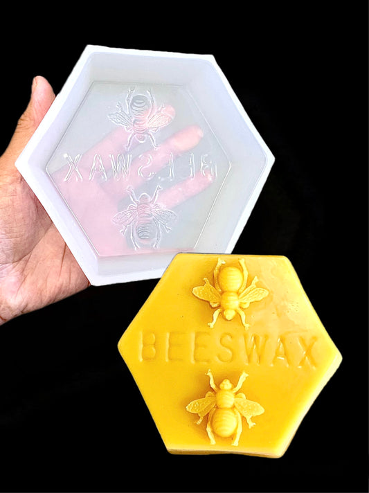 Silicone beeswax block Mold - honeybee Tray mold - 8 ozs - Food grade - homemade - handmade mould