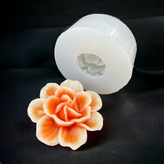 3D silicone floating flower mold - 3” - rose flower mold - beeswax candle mold - soap resin mold