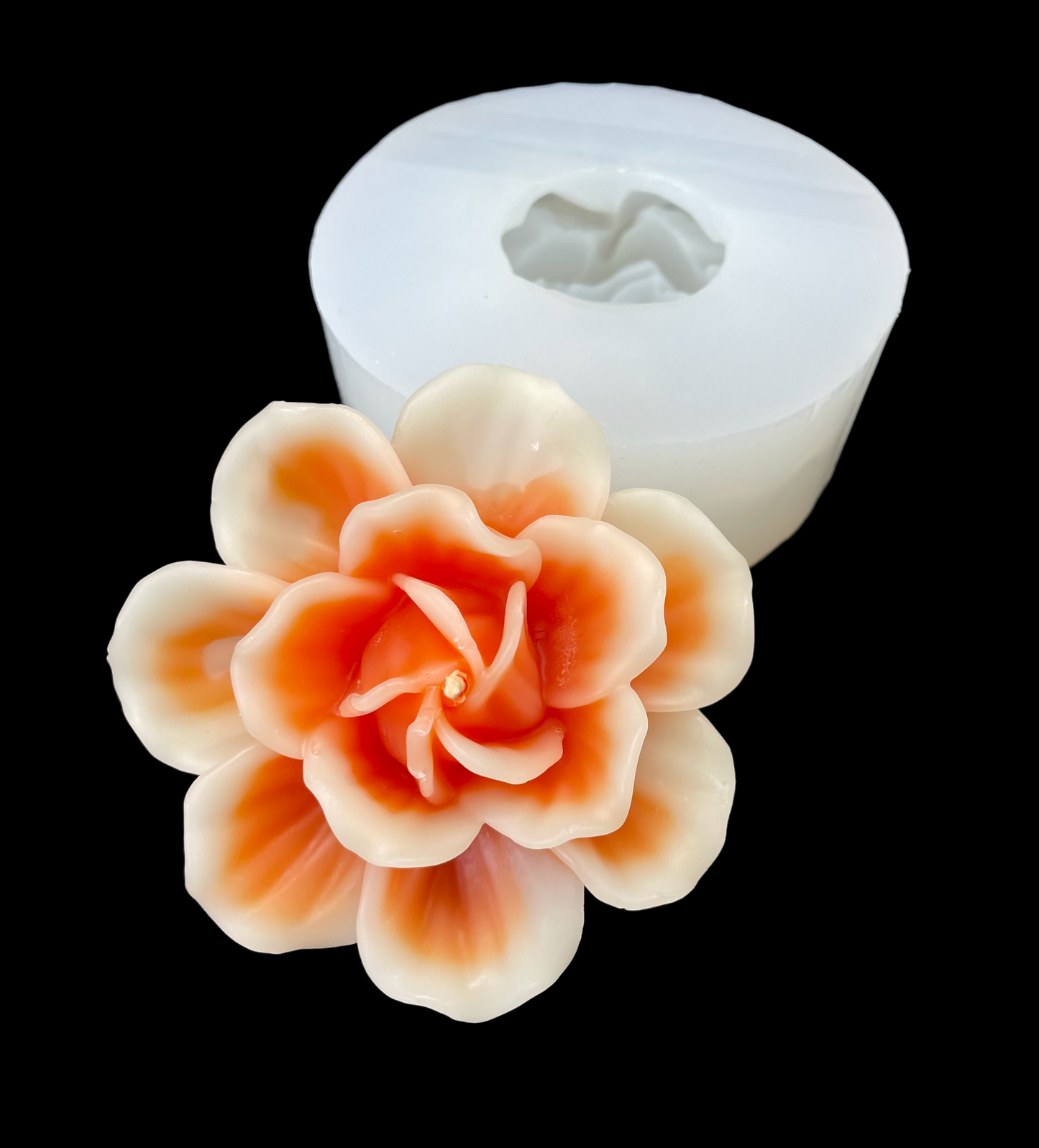 3D silicone floating flower mold - 3” - rose flower mold - beeswax candle mold - soap resin mold