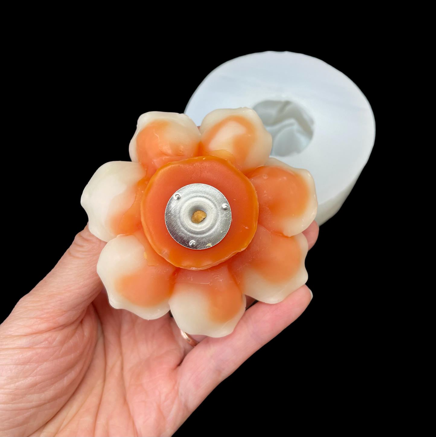 3D silicone floating flower mold - 3” - rose flower mold - beeswax candle mold - soap resin mold