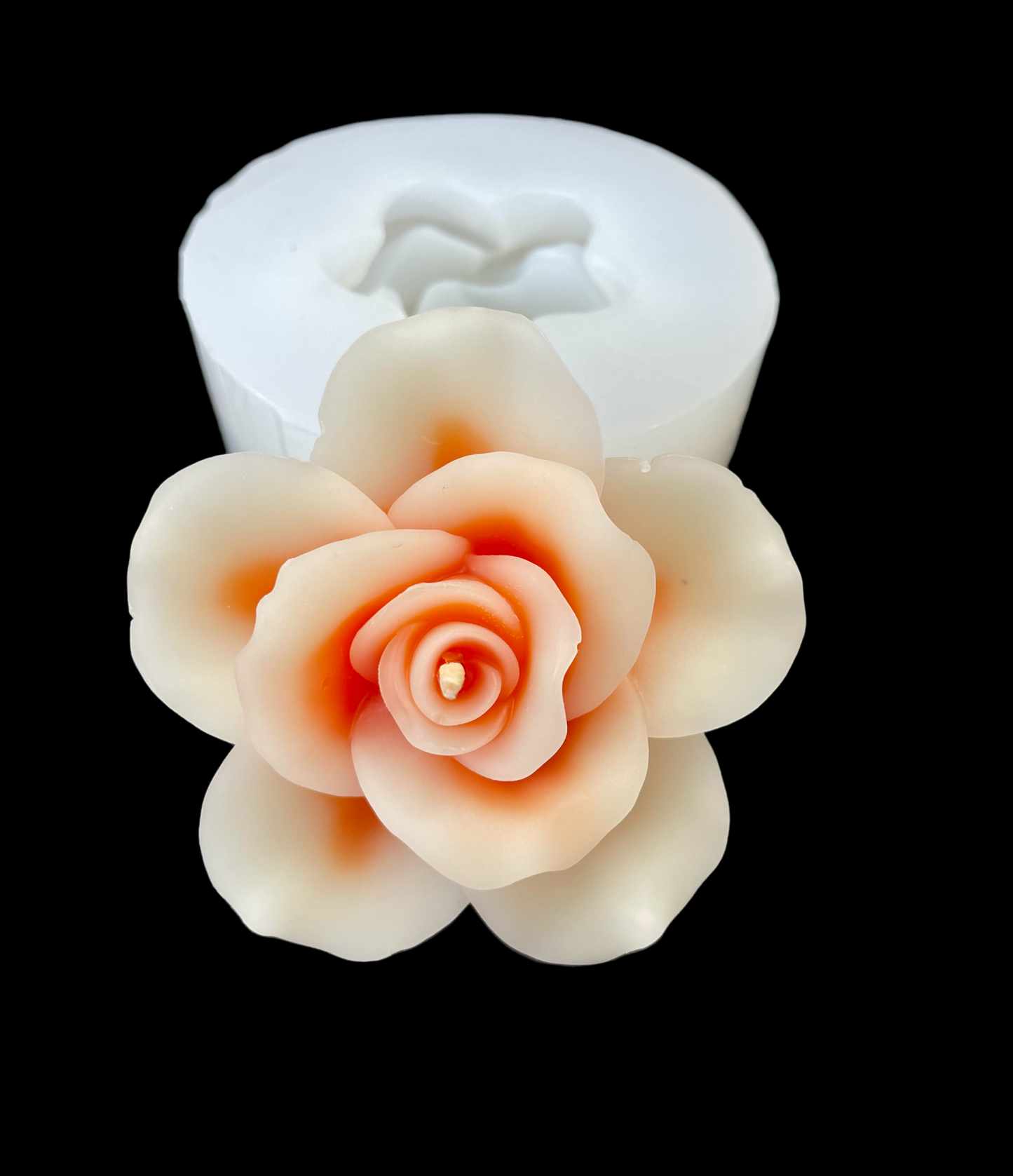 3D rose flower mold - floating candle mold - flower soap resin mold - 2.6”