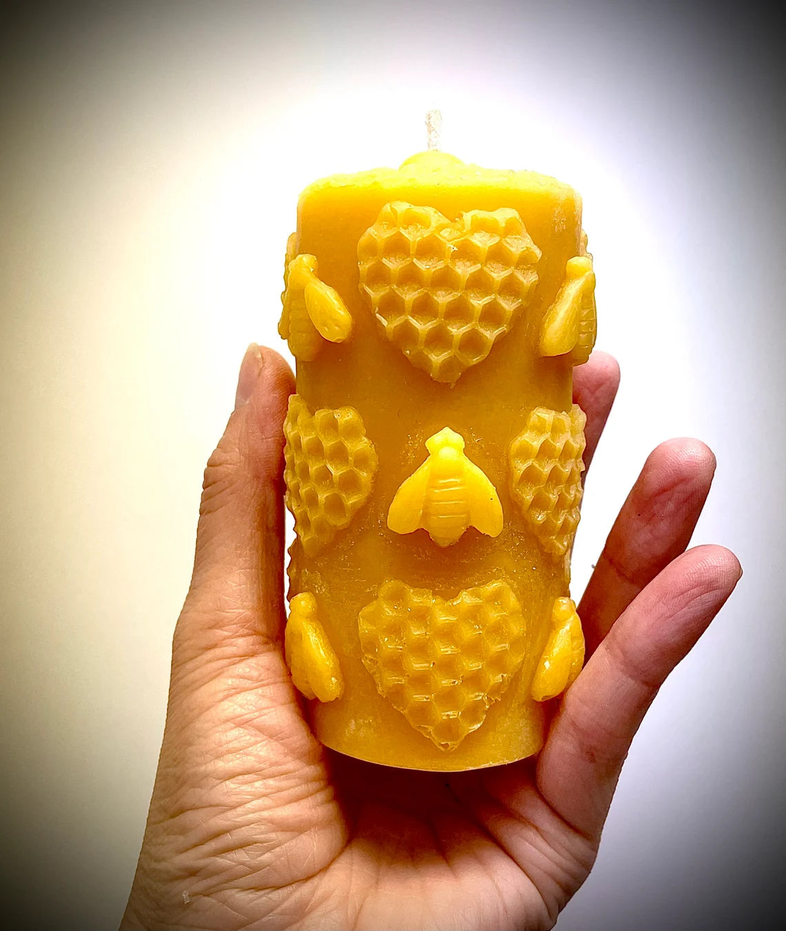 Silicone honeybee Pillar candle Mold - honeycomb  - homemade 4”