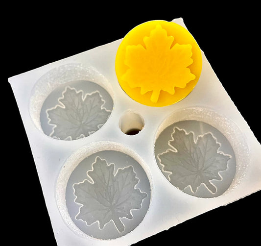 Silicone maple leaf Tealight candle Mold - 4 cavities - wax melt lotion bar soap mold - resin mold - chocolate mold