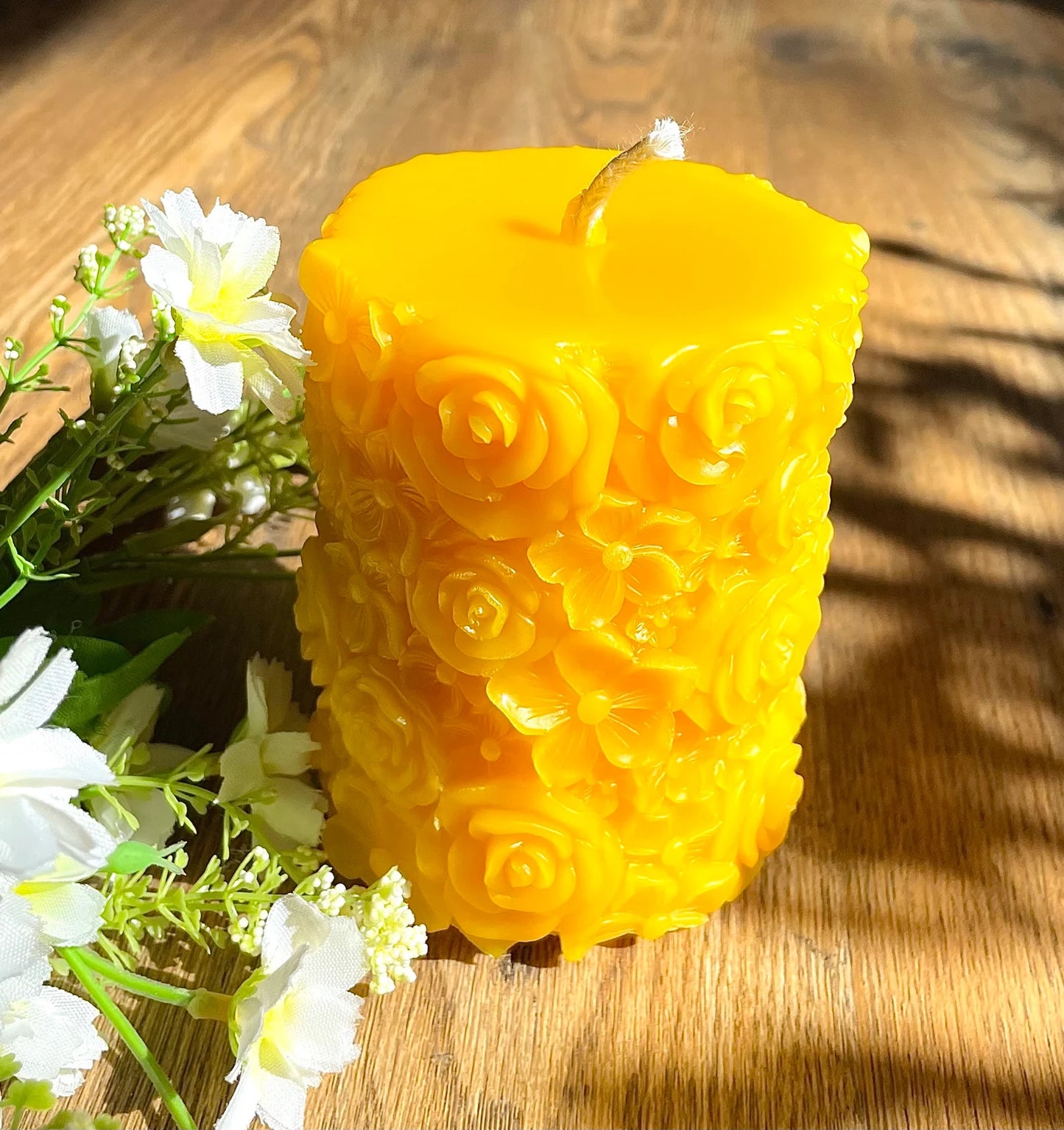 100% pure beeswax flower pillar candle - flower bouquet candle gift - wedding candle favors - gift for her - Mother’s Day gift