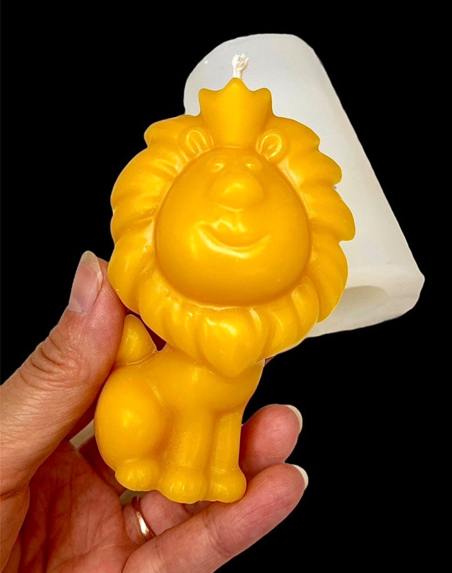 3.5” 3D Silicone lion king mold - pillar candle soap lotion bar resin mould - homemade