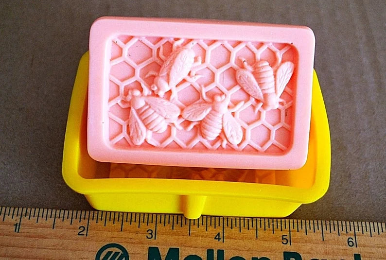 Silicone honeybee soap molds - honeycomb mold - resin mold - muffin cake mold - food grade