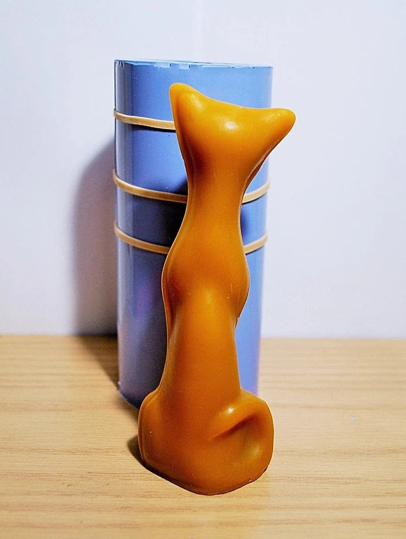 3D Silicone cat kitty feline candle mold - pillar candle - soap lotion bar mould - homemade