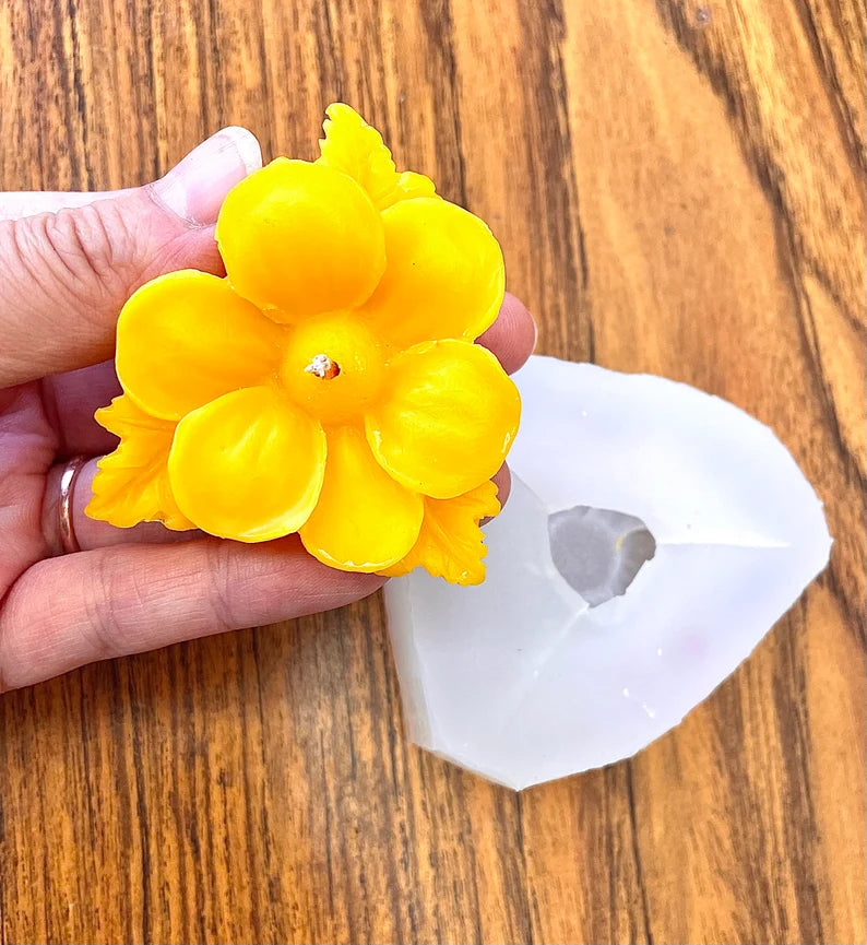 3D silicone floating flower candle mold - soap resin mold - wedding favor candle mold